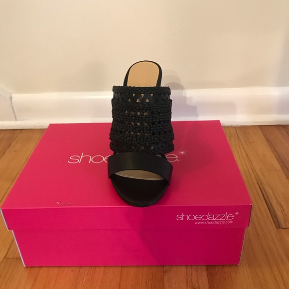 Shoedazzle Cellie Woven Block Sandal Heels - Picture 7 of 10
